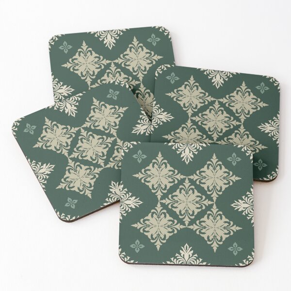 Item preview, Floral Patterns on a dark green Background designed and sold by kasune-shop.