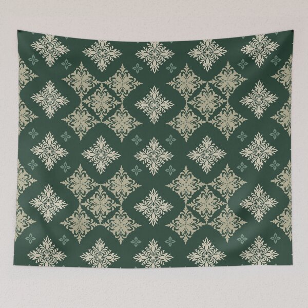 Item preview, Floral Patterns on a dark green Background designed and sold by kasune-shop.