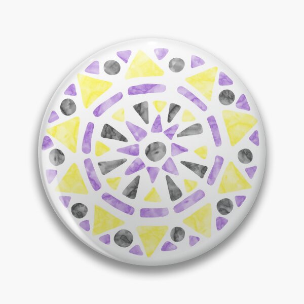 Item preview, Mandala Purple Yellow Black Nonbinary Pride Flag designed and sold by JoyfulJen.
