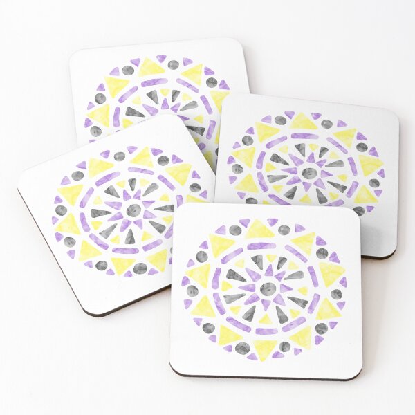 Item preview, Mandala Purple Yellow Black Nonbinary Pride Flag designed and sold by JoyfulJen.
