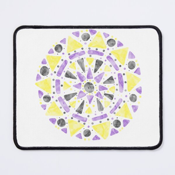 Item preview, Mandala Purple Yellow Black Nonbinary Pride Flag designed and sold by JoyfulJen.