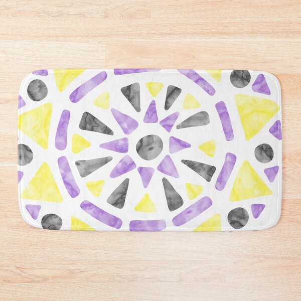 Item preview, Mandala Purple Yellow Black Nonbinary Pride Flag designed and sold by JoyfulJen.