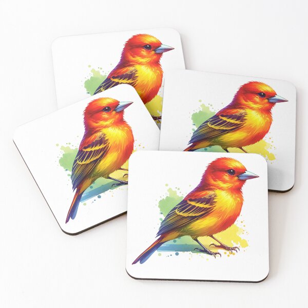 Artikelvorschau, Aquarell Sommer Tanager Vogel entworfen und verkauft von TheAnimalZ00.