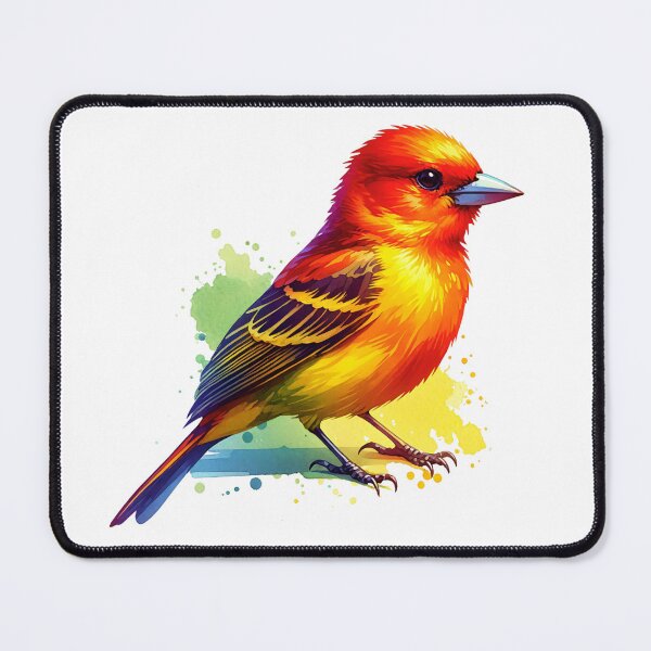 Item preview, Watercolor Summer Tanager Bird designed and sold by TheAnimalZ00.
