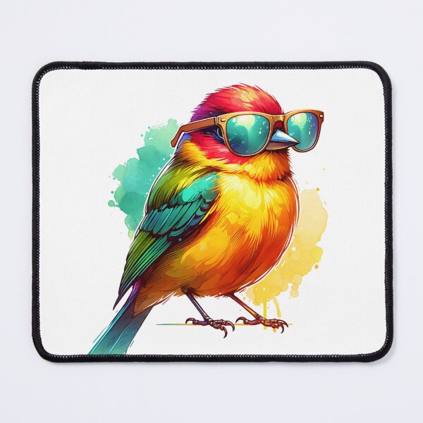 Item preview, Watercolor Summer Tanager Wearing Sunglasses designed and sold by TheAnimalZ00.