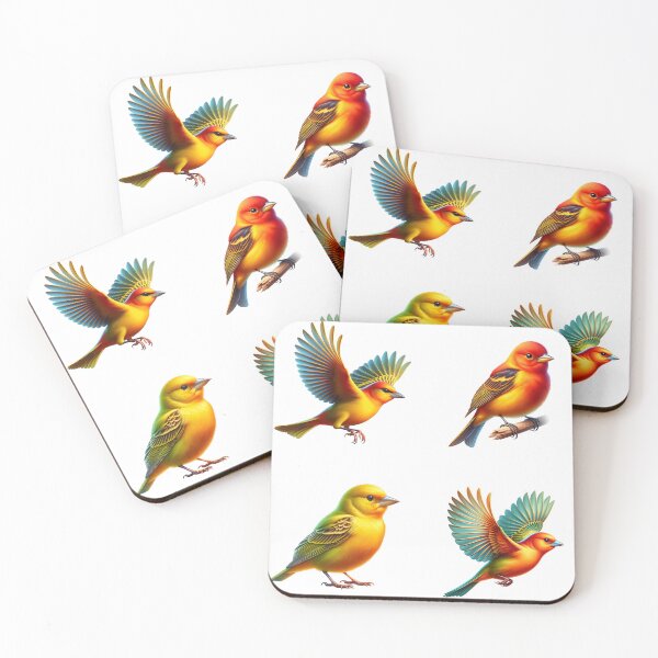 Item preview, Summer Tanager Birds designed and sold by TheAnimalZ00.