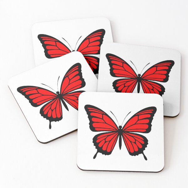 Item preview, Minimalist Red Butterfly designed and sold by BlueCloverTrend.