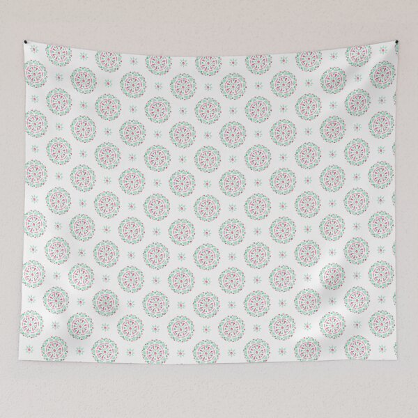 Item preview, Mandala Green Pink White Abrosexual Pride Flag designed and sold by JoyfulJen.