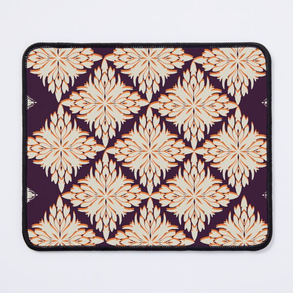 Item preview, Floral Diamond white and orange Seamless Patterns in a dark violet background designed and sold by kasune-shop.