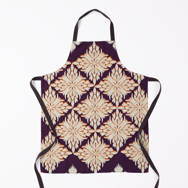 Item preview, Floral Diamond white and orange Seamless Patterns in a dark violet background designed and sold by kasune-shop.
