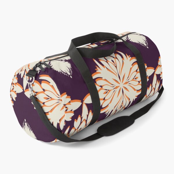 Item preview, Floral Diamond white and orange Seamless Patterns in a dark violet background designed and sold by kasune-shop.