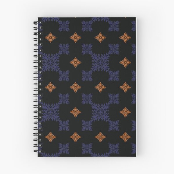 Item preview, Elegant dark violet and orange Floral Damask Patterns designed and sold by kasune-shop.