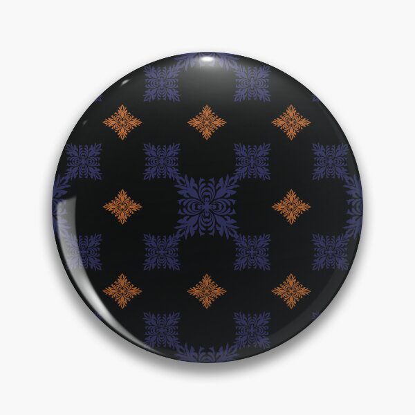 Item preview, Elegant dark violet and orange Floral Damask Patterns designed and sold by kasune-shop.