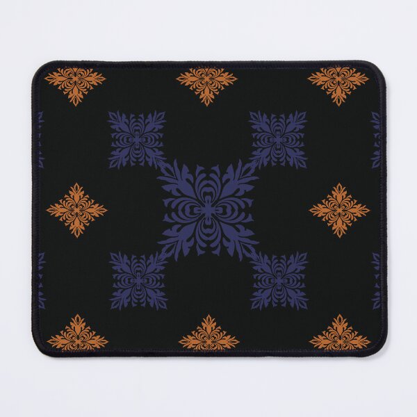 Item preview, Elegant dark violet and orange Floral Damask Patterns designed and sold by kasune-shop.