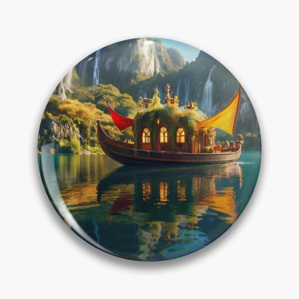 Artikelvorschau, Mystical Boat on the Waterfall Lake entworfen und verkauft von BlareBlare.