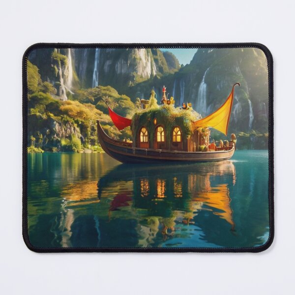 Item preview, Mystical Boat on the Waterfall Lake designed and sold by BlareBlare.
