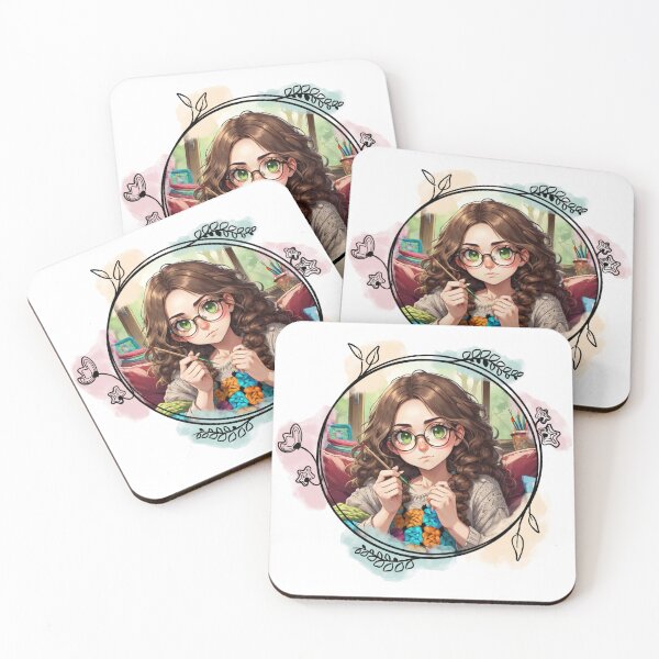 Item preview, Creative Crochet Graphic Art Featuring a Girl Crocheting designed and sold by Dynke.