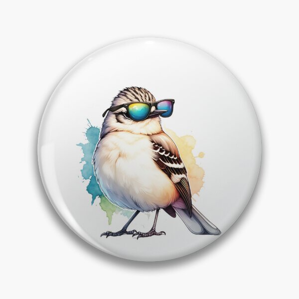Item preview, Watercolor Northern Mockingbird Wearing Sunglasses designed and sold by TheAnimalZ00.