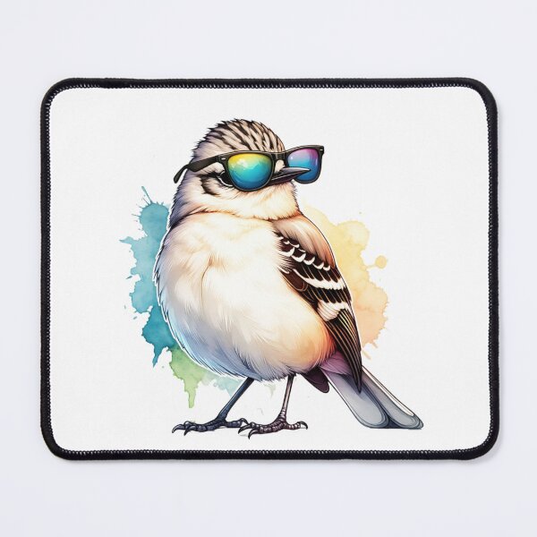 Item preview, Watercolor Northern Mockingbird Wearing Sunglasses designed and sold by TheAnimalZ00.