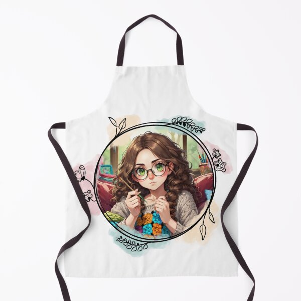 Item preview, Creative Crochet Graphic Art Featuring a Girl Crocheting designed and sold by Dynke.