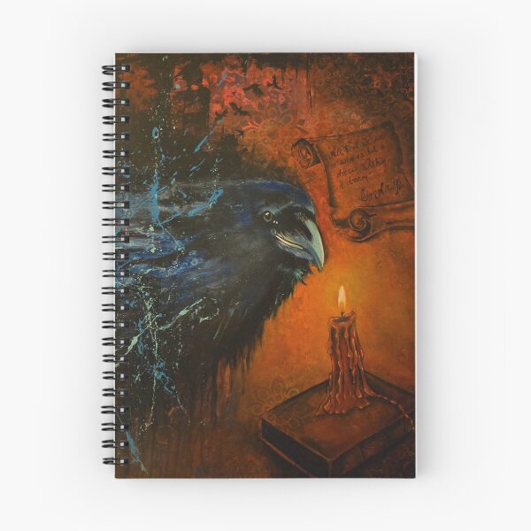 Item preview, Edgar Allen poe black bird eternal flame scroll  designed and sold by 51-50 studios.
