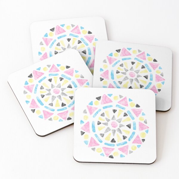 Item preview, Mandala Pink Blue Yellow Gray Black Polygender Pride Flag designed and sold by JoyfulJen.