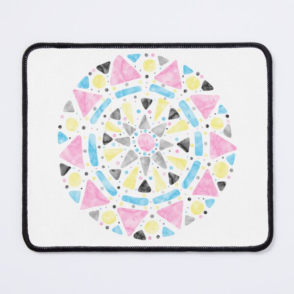 Item preview, Mandala Pink Blue Yellow Gray Black Polygender Pride Flag designed and sold by JoyfulJen.