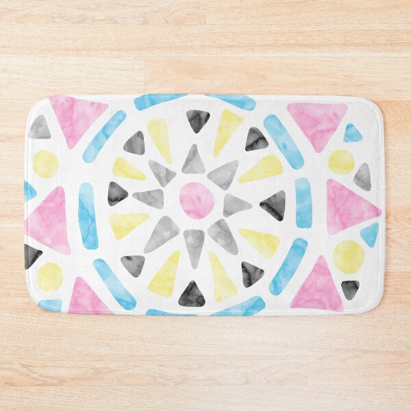 Item preview, Mandala Pink Blue Yellow Gray Black Polygender Pride Flag designed and sold by JoyfulJen.