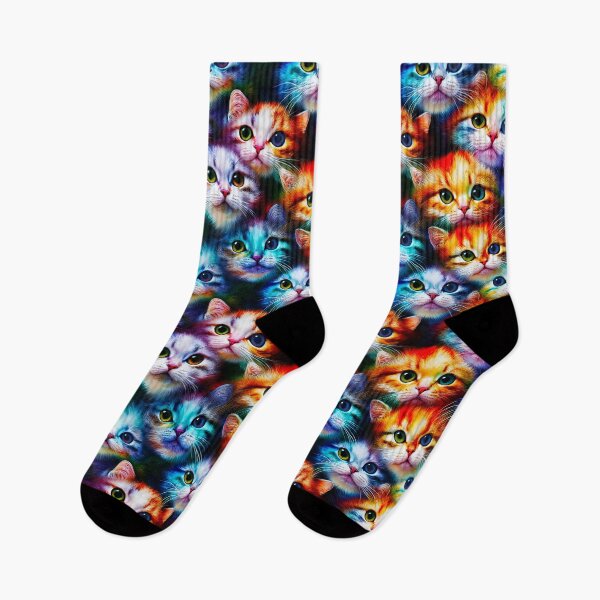 Aperçu de l'œuvre chatons mignons, motif coloré, amoureux des chats créée et vendue par Studio by CH.