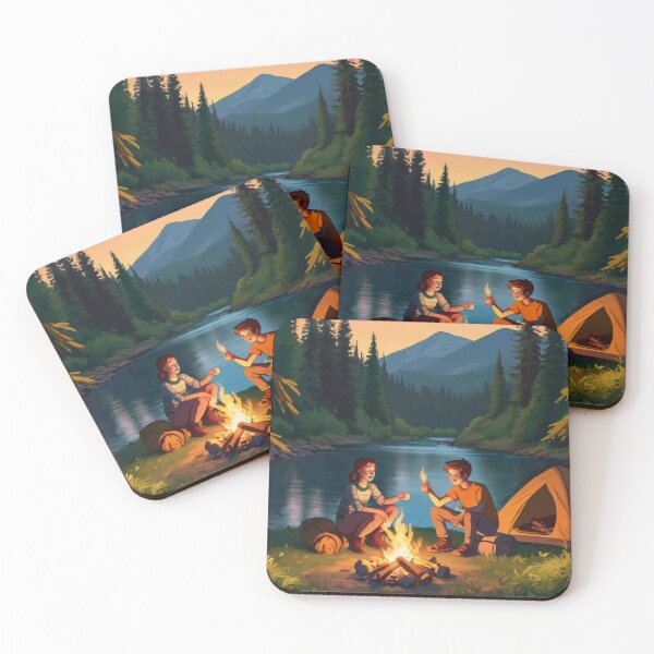 Item preview, Cartoon Campfire by the Riverside Peaks designed and sold by BlareBlare.