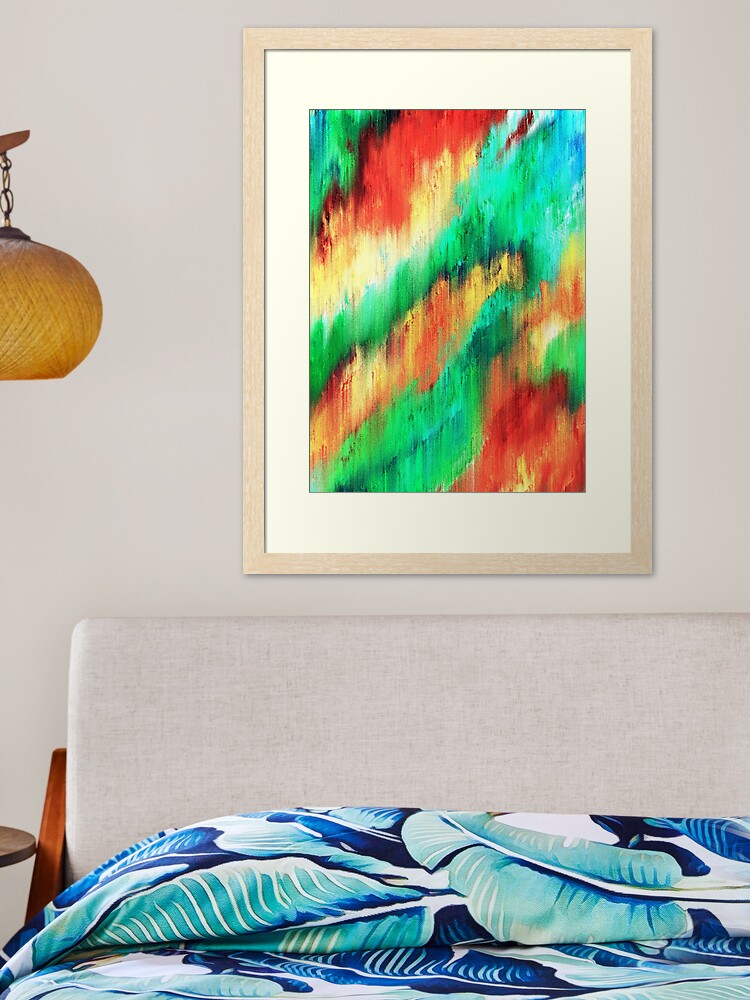 Thumbnail 2 of 7, Framed Art Print, Bright Days Abstract Cascade Glitch Art designed and sold by powerwithinart.
