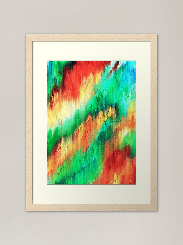 Thumbnail 1 of 7, Framed Art Print, Bright Days Abstract Cascade Glitch Art designed and sold by powerwithinart.