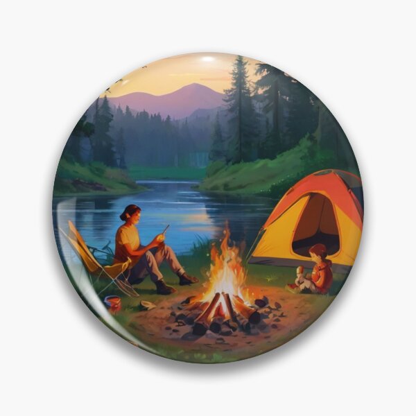 Item preview, Riverfront Campfire with Mountain View designed and sold by BlareBlare.