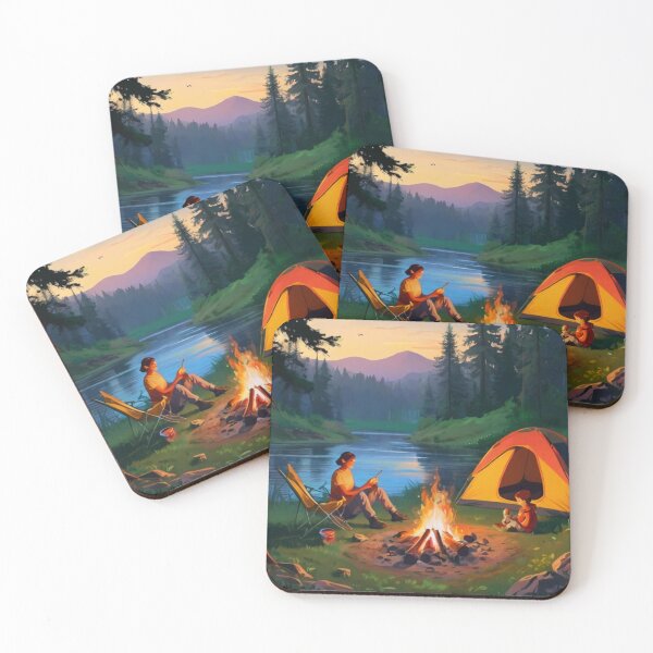 Item preview, Riverfront Campfire with Mountain View designed and sold by BlareBlare.
