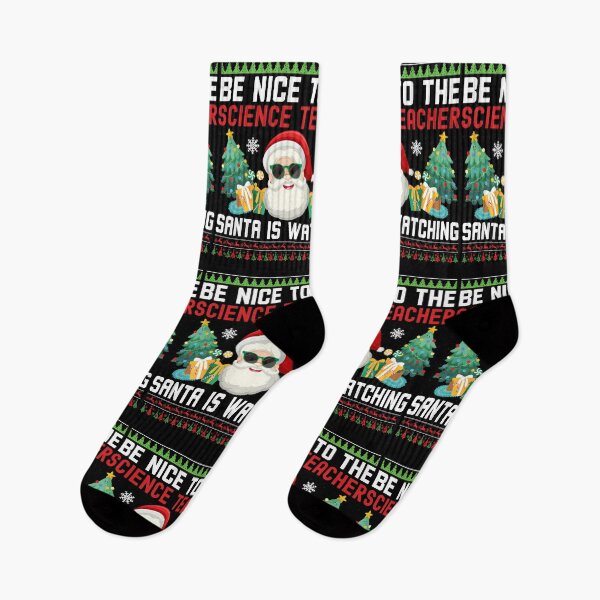 Item preview, Be Nice To The Science Teacher Santa Is Watching - Science Teacher Christmas, Science Teacher Ugly Christmas Sweater, Science Educator Christmas designed and sold by jadedscientist.