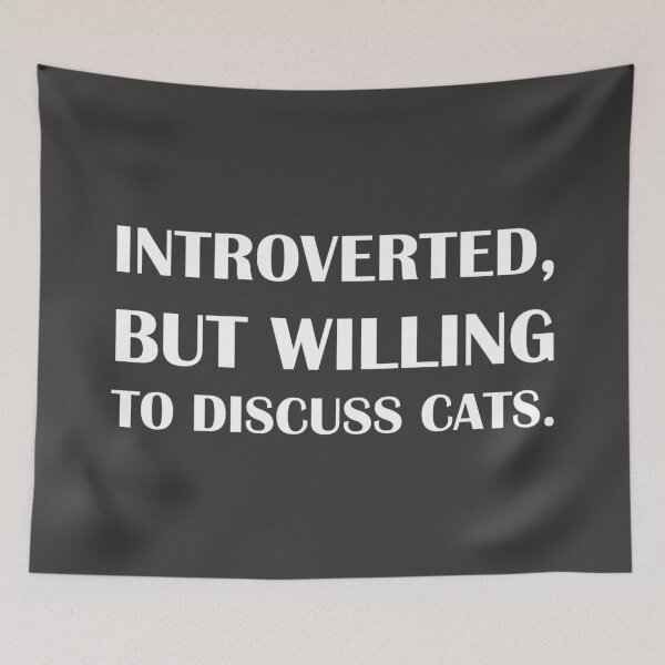 Item preview, Introverted, But Willing To Discuss Cats. / Introvert Joke Funny T-Shirt Label designed and sold by introvertvibes.