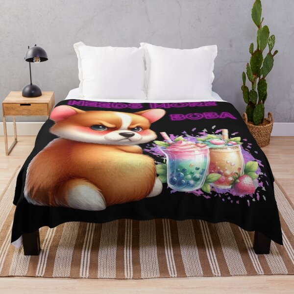 Artikelvorschau, Corgi mit BOBA-Tee Milchtee Bubble Tea entworfen und verkauft von DegraDesign.