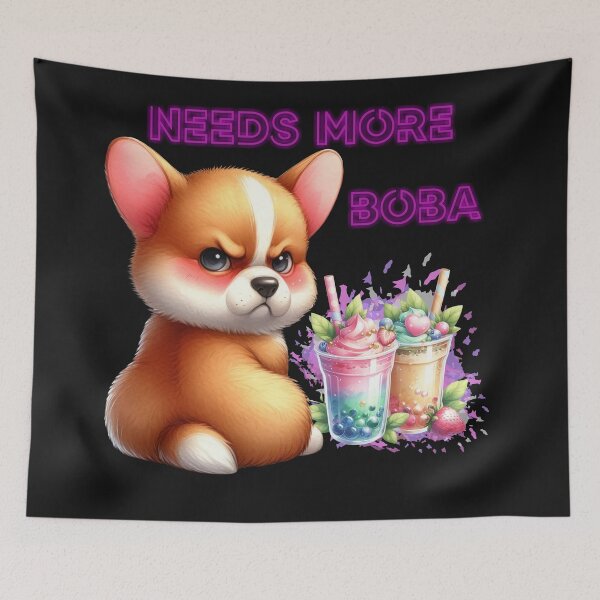 Artikelvorschau, Corgi mit BOBA-Tee Milchtee Bubble Tea entworfen und verkauft von DegraDesign.