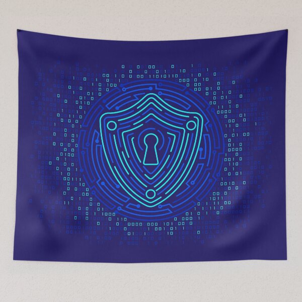 Item preview, cyber security binary shield designed and sold by NiamLab.