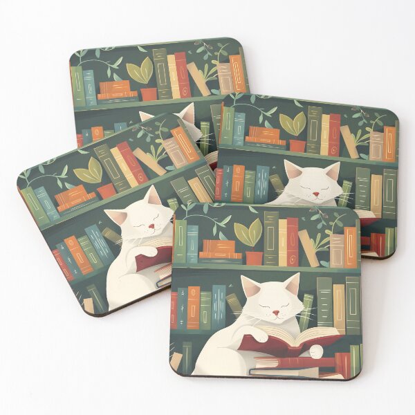Item preview, Library cats - cats reading book designed and sold by xiao xuans.
