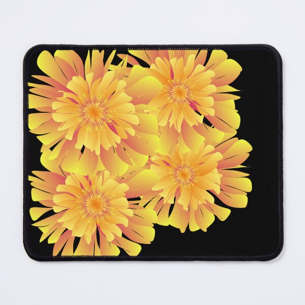 Item preview, Large orange-yellow flowers, dark black background. designed and sold by wonghong.