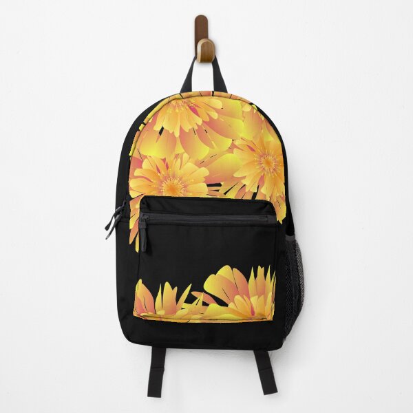 Item preview, Large orange-yellow flowers, dark black background. designed and sold by wonghong.