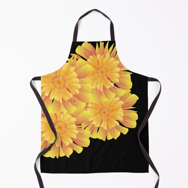 Item preview, Large orange-yellow flowers, dark black background. designed and sold by wonghong.