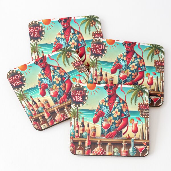 Item preview, Devilish Beach Vibes: Tropical Demon Bartender	 designed and sold by anhemorda.