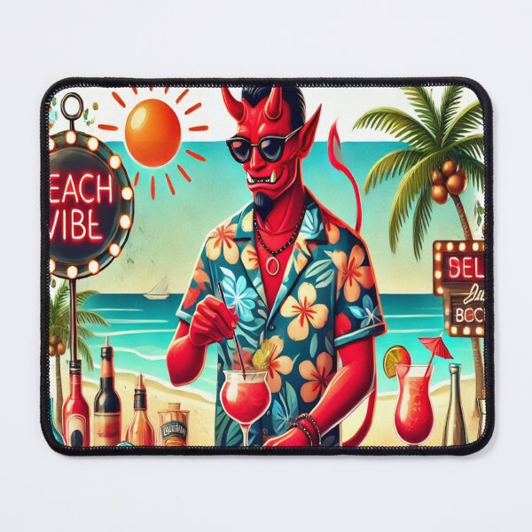 Item preview, Devilish Beach Vibes: Tropical Demon Bartender	 designed and sold by anhemorda.