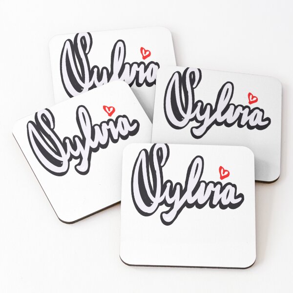Item preview, Sylvia girls name woman women’s first name in white cursive calligraphy Sylvia designed and sold by Artonmytee.