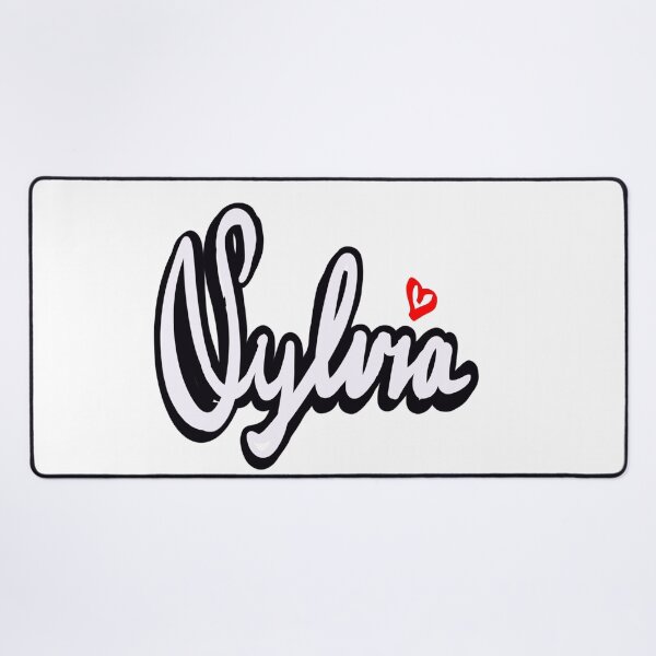 Item preview, Sylvia girls name woman women’s first name in white cursive calligraphy Sylvia designed and sold by Artonmytee.