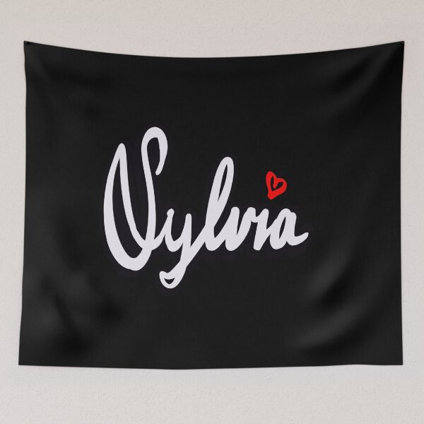 Item preview, Sylvia girls name woman women’s first name in white cursive calligraphy Sylvia designed and sold by Artonmytee.