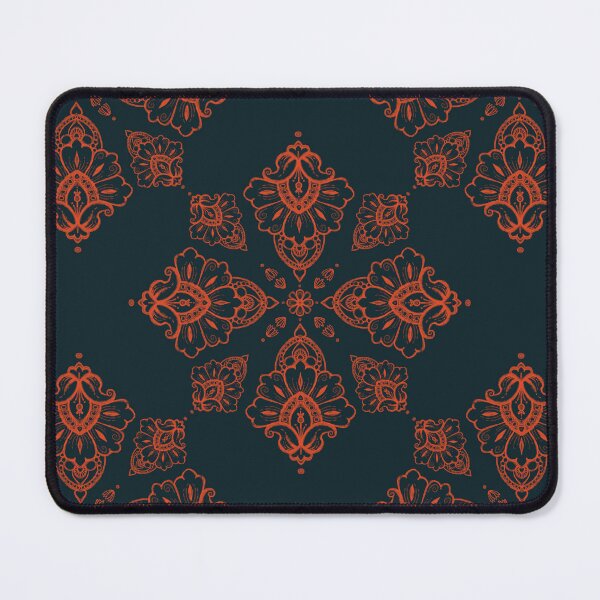 Item preview, Burnt Orange and Navy Blue Indian Motif Mandala Pattern designed and sold by ThillanabySri.