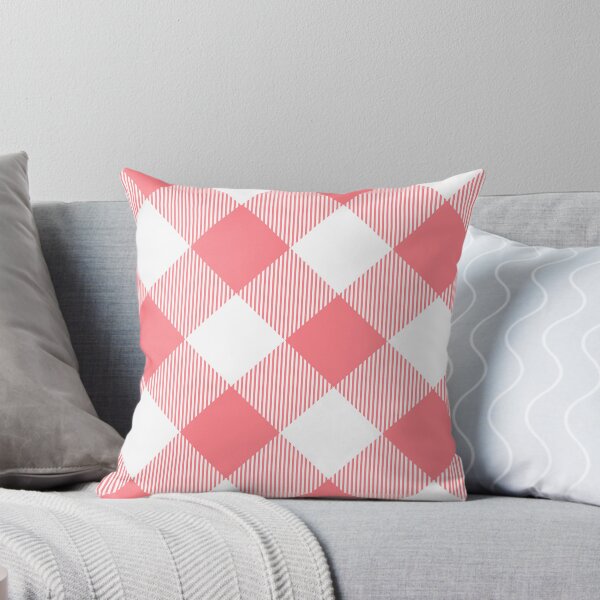 Item preview, Tartan, Large coral and white diagonal with vertical stripes designed and sold by Alex  Blud.